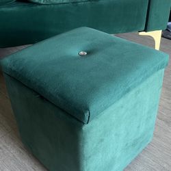 Emerald Green Ottoman with Storage Small