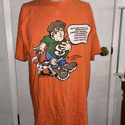 Vintage Rare 90s Anvil Mens T-Shirt Orange Preshrunk USA Made 100% Cotton Sz XL