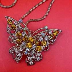 Betsey Johnson Butterfly Necklace 