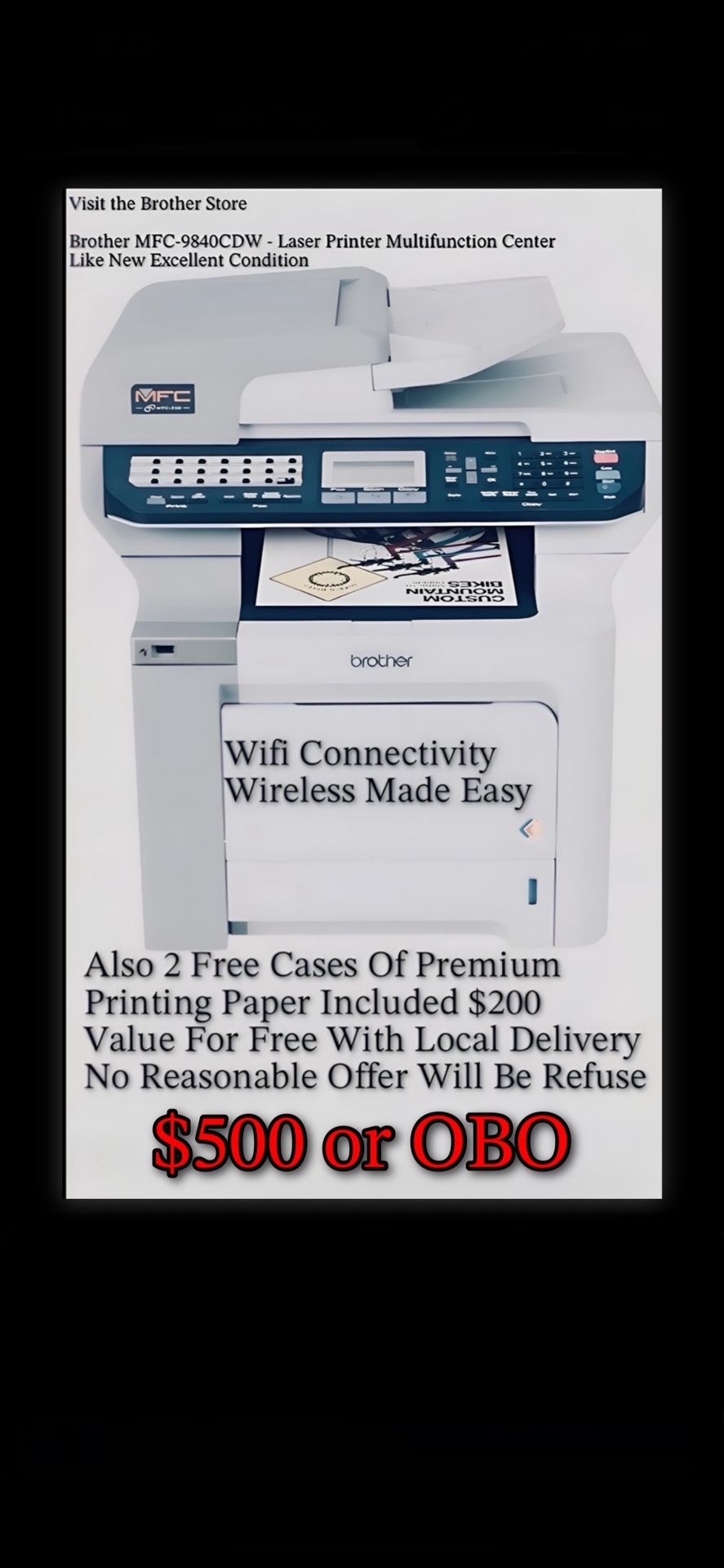 Brother MFC-9840CDW Laser Printer Multifunction Center Laser 3.3 (242)