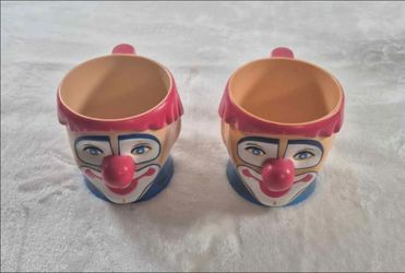 Pair of Vintage Ringling Bros Barnum & Bailey Circus Clown Mugs