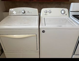 Microwave and washer and dryer