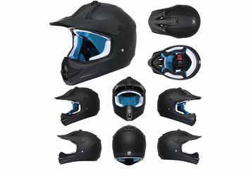 Matte Black DOT Motocross Full Face Helmet