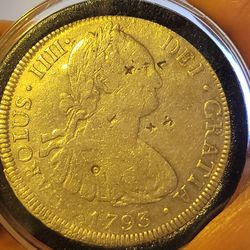 1793 Carolus IIII Spanish 8 Reales Silver Coin