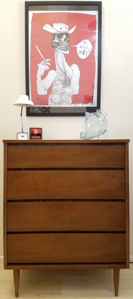 Bassett Gala Series Mid Century Modern High Boy Dresser