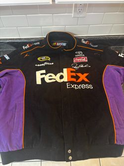 JH Design Denny Hamlin Joe Gibbs Racing NASCAR Jacket 3XL Black Purple Orange
