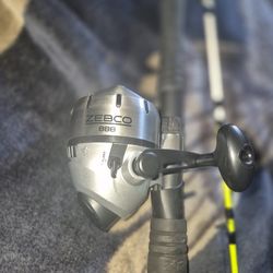 Zebco Spincast 888 Reel With Rod