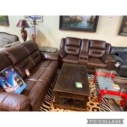 Reclining Sofa And Love Seat In Stock For Immediate Delivery 