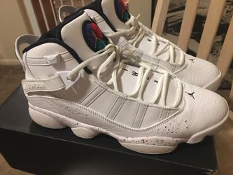 Michael Jordan 6 Rings Size 10 1 2Paint Splatter Air Jordans White