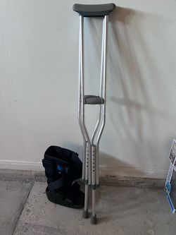 Crutches and recovery boot