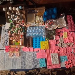 Large Lot Of Silicone Molds and Cake Deco