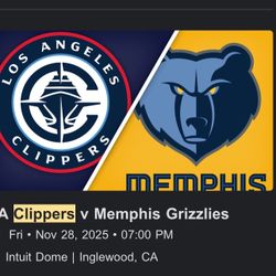 2 Clippers Tickets For The LA Clippers Vs Memphis Grizzlies  Game 