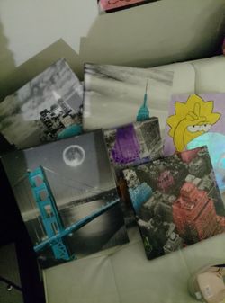 Artwork! BANKSY look-a-like, City Scrapes, .. and Simpsons