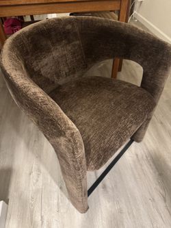 Chocolate Brown Chenille Upholstered Chair
