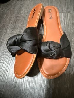 Korks Black Flat Sandals size 11