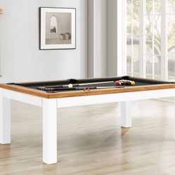 Penelope II Pool Table in Acacia & White
