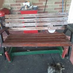 Wooden Glider Bench.