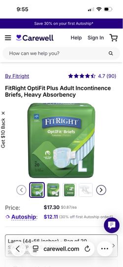 Fit right Diapers Large 20 Pack
