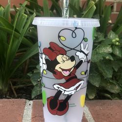 Starbucks Custom Minnie Christmas Cold Cup