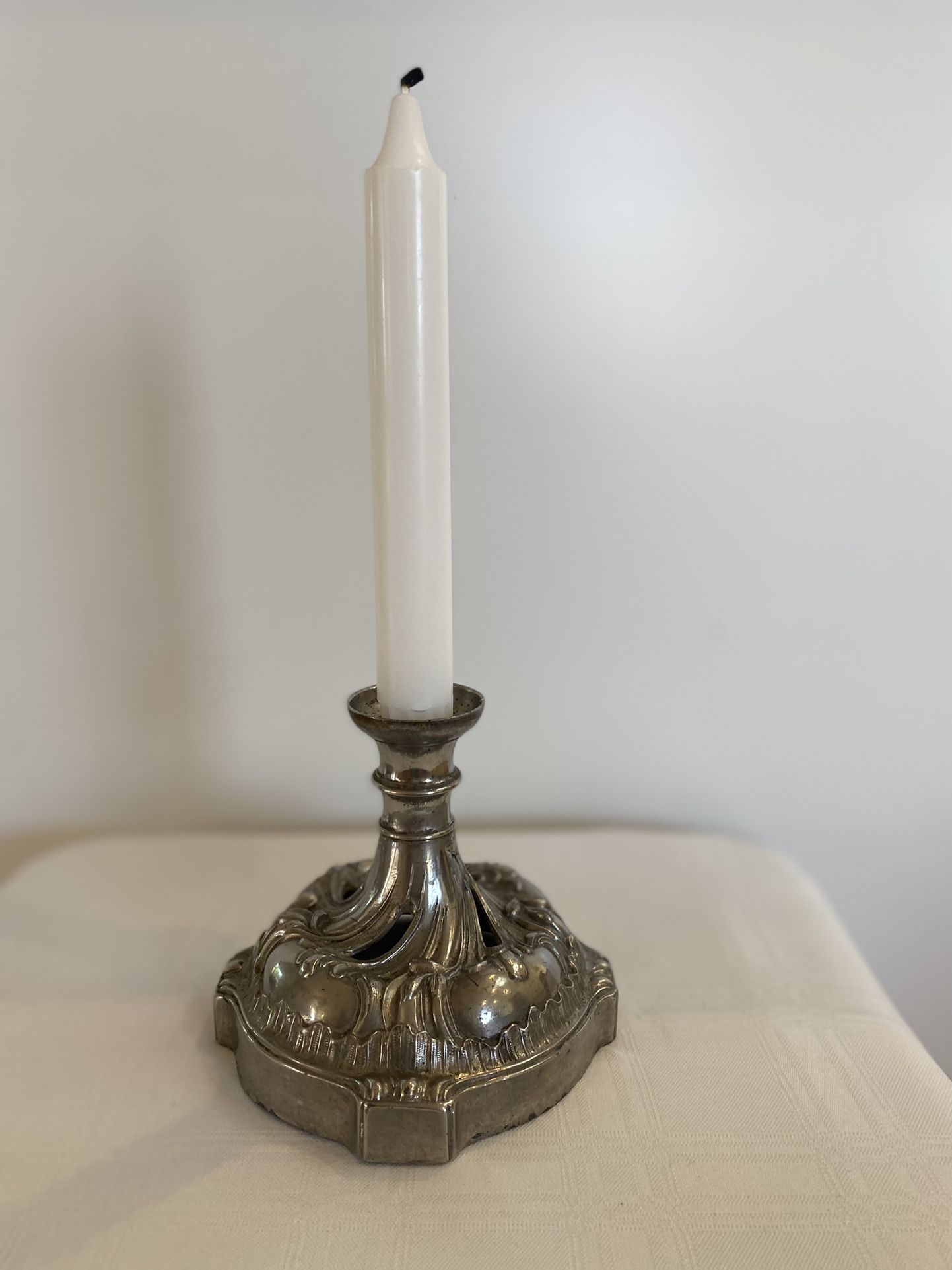 Rare 19th Century Depose Paris Pewter Vintage French Pewter Candle Holder