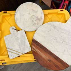 Set Of 3x Serving/charcuterie  Marble/Wood Trays