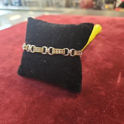 Two Tone Tennis Bracelet 10k Fcp2272 