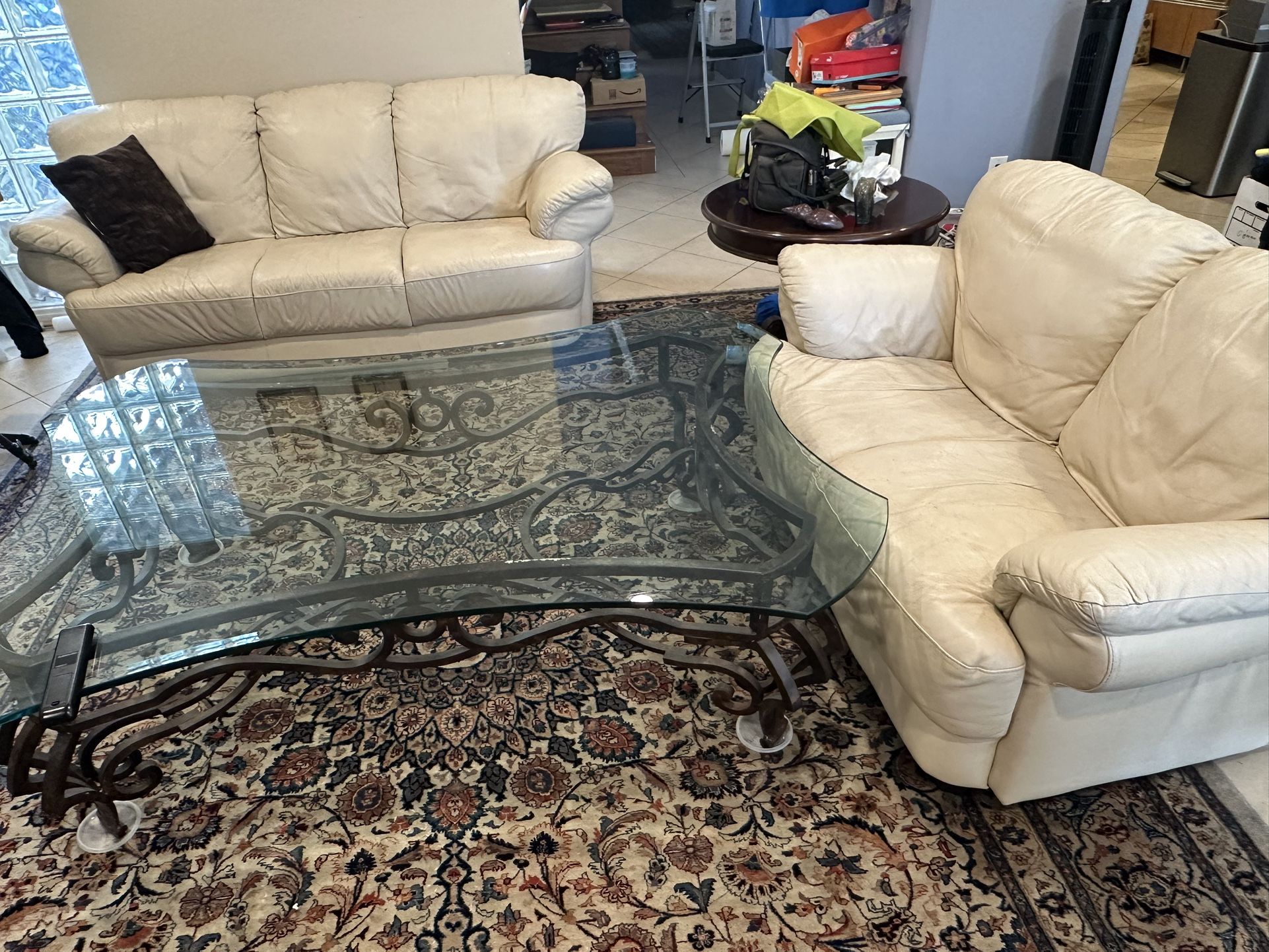 Leather Sofa And Loveseat $85 Each