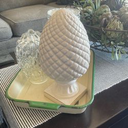 Cream colored, acorn ceramic