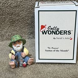 Sarah's Attic Jolly Wonders Santa of the month  Fishing April
