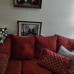 Burgundy Ashley Furniture Couch Sofa 6 Ft