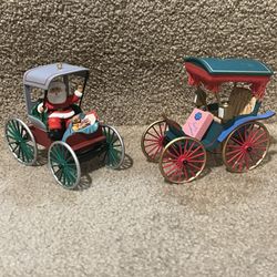 HALLMARK KEEPSAKE ORNAMENT 1987 SWEETHEART BUGGY CARRIAGE OLD TIME CAR SANTA 2