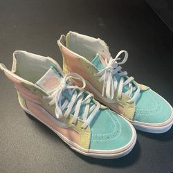 Vans Kids High-Top Sneakers - Teal, Peach, Yellow