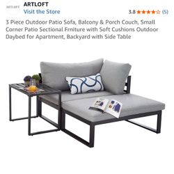 3 piece outdoor patio sofa