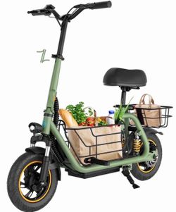 Electric Scooter Dual Baskets for Cargo&Pets Color Military Green