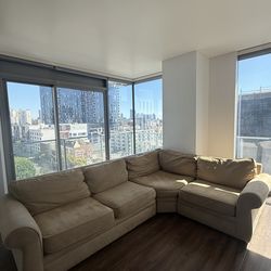 Pottery Barn Tan Sectional Couch