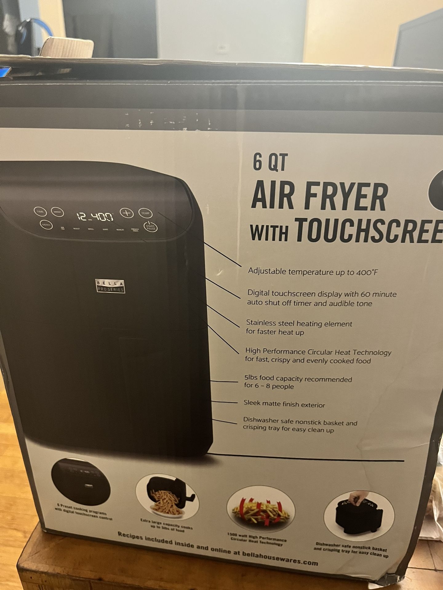 Bella Proseries Touchscreen 6QT Air Fryer