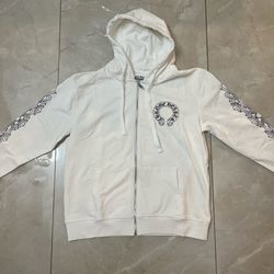 White Chrome Hearts Zip Up