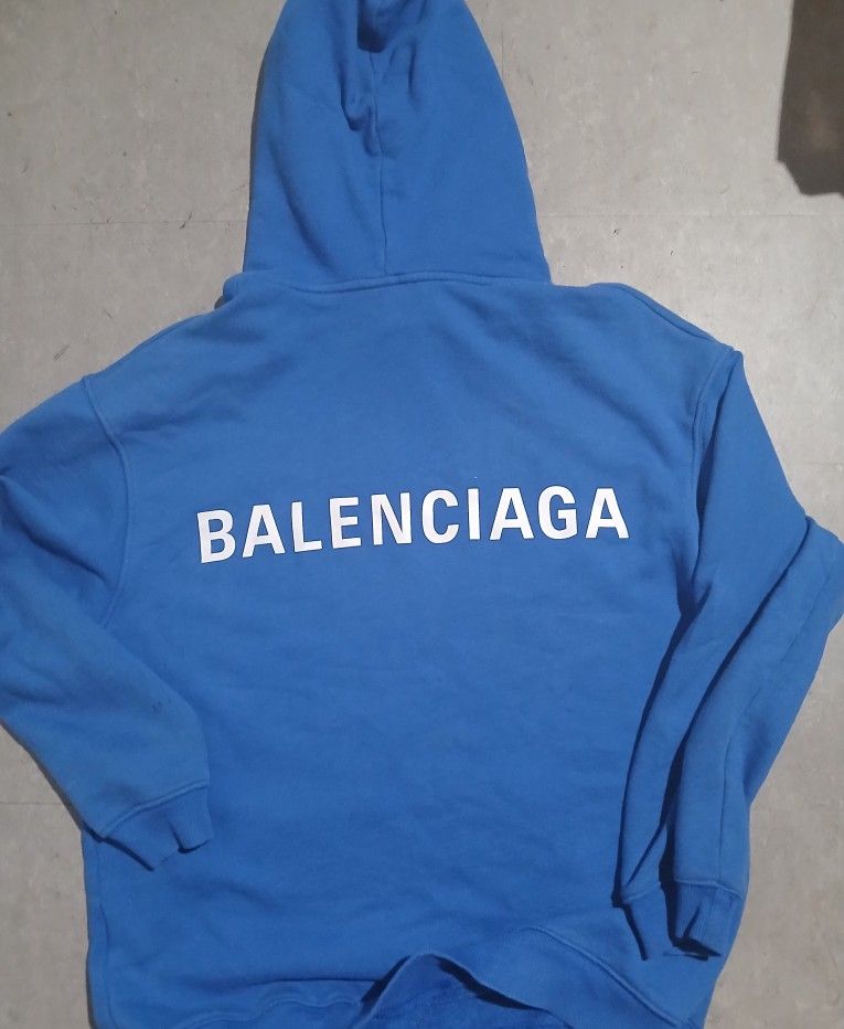 Balenciaga And Celine Hooded Blue Sweatshirts