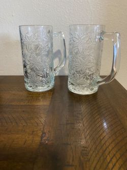 Princess House
2 Beer Glass Mugs with Floral Design