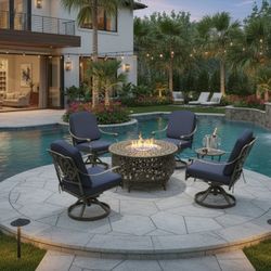 5 Piece Antique Style Outdoor Patio Furniture Conversion Set