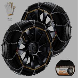 DEDC Snow Chains for SUV Tire Chains Compatible with Tesla Model Y Cars 1 Min Quick Fit Easy Chainsaw Reusable Universal Emergency Traction Chain Tire
