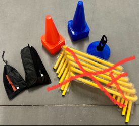 Sports & Training Agility Set- Speed Harness, 9” Cones, Disc Cones, 6’ Agility Pole