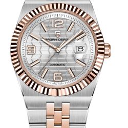 PAGANI DESIGN Automatic Rose Gold Stainless Steel Mechanical Mens Japan Watch