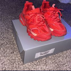 red Balenciaga tracks