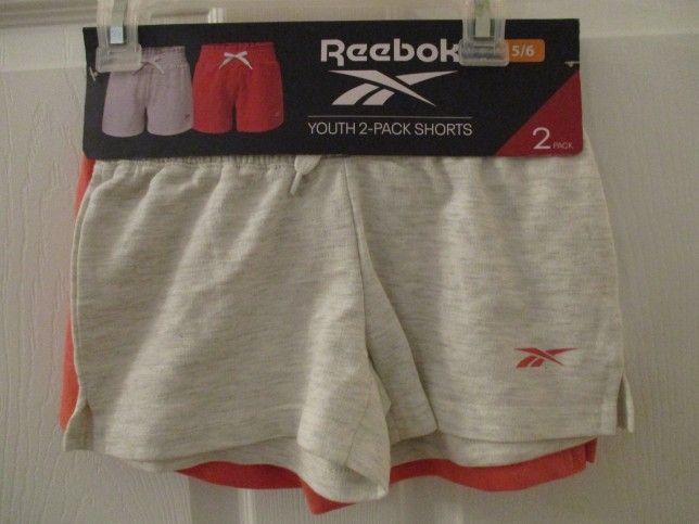 Youth Reebok 2pk Shorts Size 5/6 NWT 