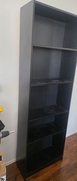 Tall book shelf black 71 Tall, 23.5 wide, 9.5 deep