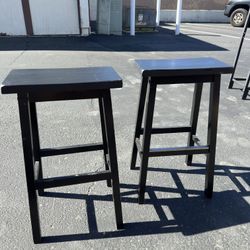 Black Wood Barstools 