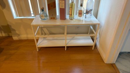 White Metal 3-Tier Console Shelf