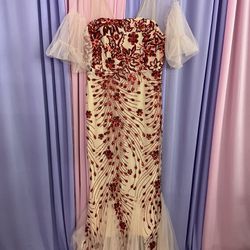 Drag Queen Sexy Red Sequin Show Gown Dress