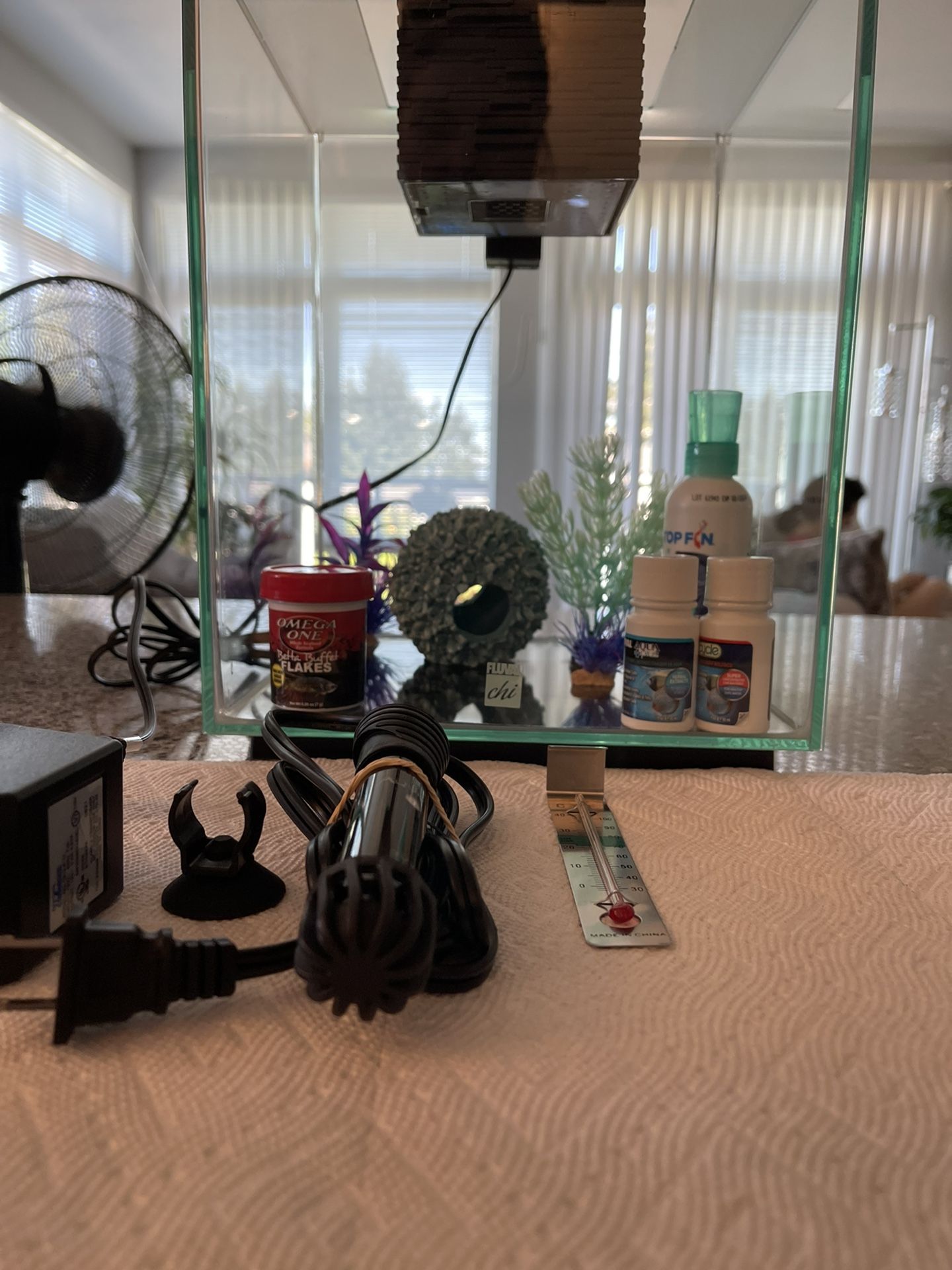 5 Gallon Fish Tank With Heater And Lots Of Supplies